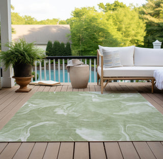Piper Looms Chantille Abstract ACN802 Aloe Machine Washable Area Rug Outdoor Lifestyle Image Feature