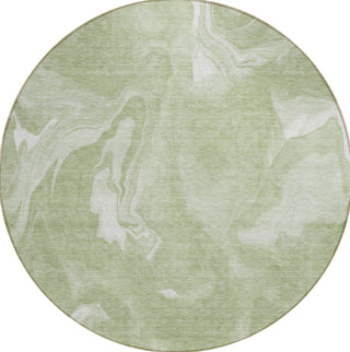 Piper Looms Chantille Abstract ACN802 Aloe Machine Washable Area Rug Round Main Image