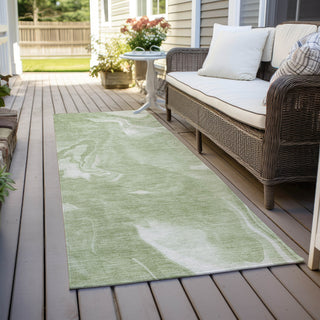 Piper Looms Chantille Abstract ACN802 Aloe Machine Washable Area Rug Runner Outdoor Lifestyle Image Feature