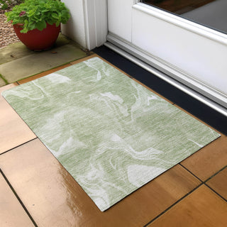 Piper Looms Chantille Abstract ACN802 Aloe Machine Washable Area Rug Scatter Outdoor Lifestyle Image Feature