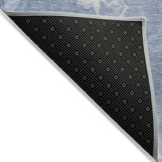 Piper Looms Chantille Abstract ACN802 Blue Machine Washable Area Rug Backing Image