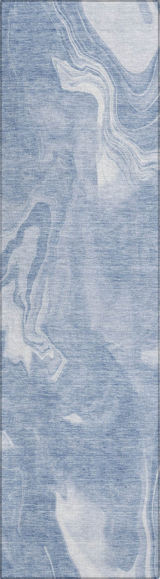 Piper Looms Chantille Abstract ACN802 Blue Machine Washable Area Rug Runner Main Image
