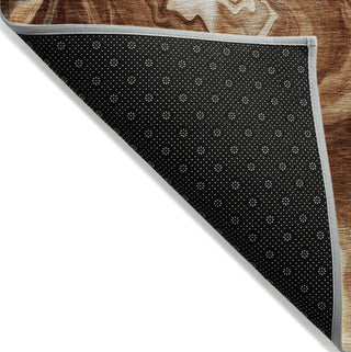 Piper Looms Chantille Abstract ACN802 Paprika Machine Washable Area Rug Backing Image