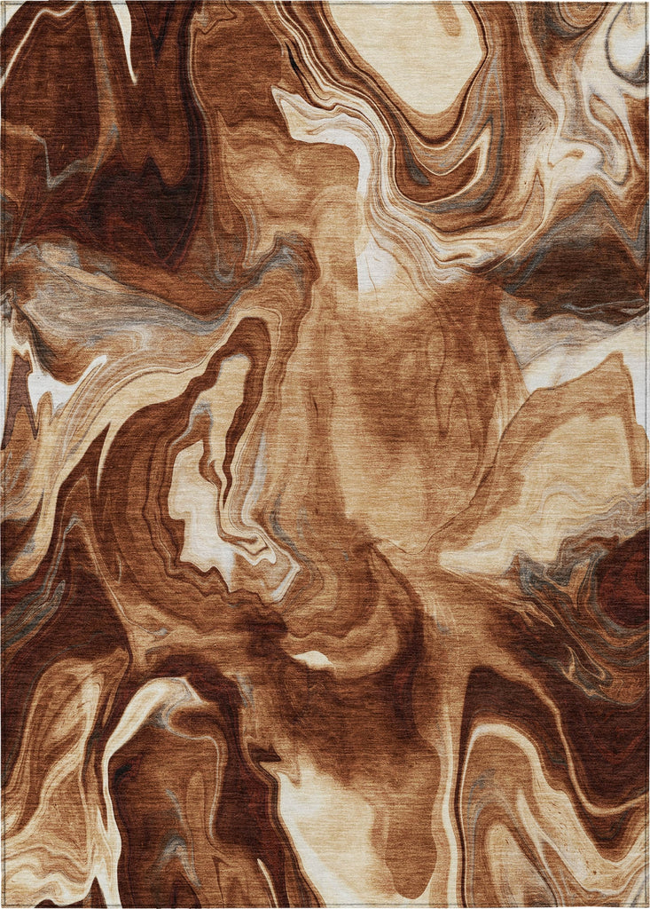 Piper Looms Chantille Abstract ACN802 Paprika Machine Washable Area Rug main image