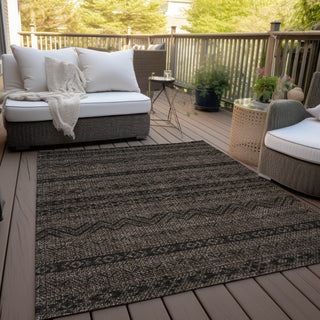 Piper Looms Chantille Southwest ACN803 Chocolate Machine Washable Area Rug Outdoor Lifestyle Image Feature