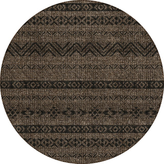 Piper Looms Chantille Southwest ACN803 Chocolate Machine Washable Area Rug Round Main Image