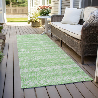 Piper Looms Chantille Southwest ACN803 Lime Machine Washable Area Rug Runner Outdoor Lifestyle Image Feature