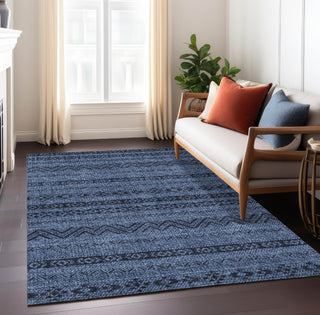 Piper Looms Chantille Southwest ACN803 Navy Machine Washable Area Rug Lifestyle Image Feature