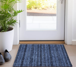 Piper Looms Chantille Southwest ACN803 Navy Machine Washable Area Rug Scatter Lifestyle Image Feature