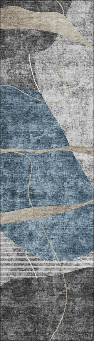 Piper Looms Chantille Modern ACN804 Blue Machine Washable Area Rug Runner Main Image