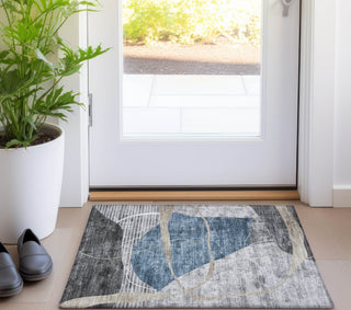 Piper Looms Chantille Modern ACN804 Blue Machine Washable Area Rug Scatter Lifestyle Image Feature