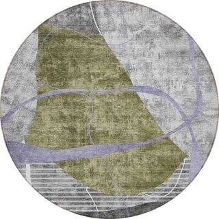 Piper Looms Chantille Modern ACN804 Olive Machine Washable Area Rug Round Main Image