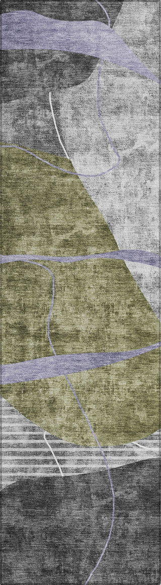 Piper Looms Chantille Modern ACN804 Olive Machine Washable Area Rug Runner Main Image