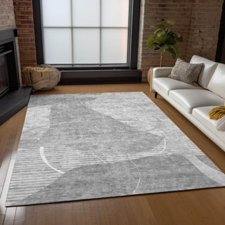 Piper Looms Chantille Modern ACN805 Gray Machine Washable Area Rug Lifestyle Image Feature