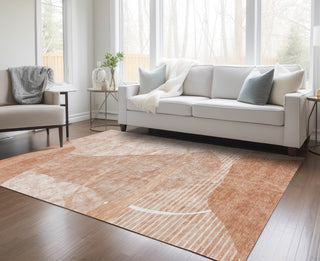 Piper Looms Chantille Modern ACN805 Salmon Machine Washable Area Rug Lifestyle Image Feature