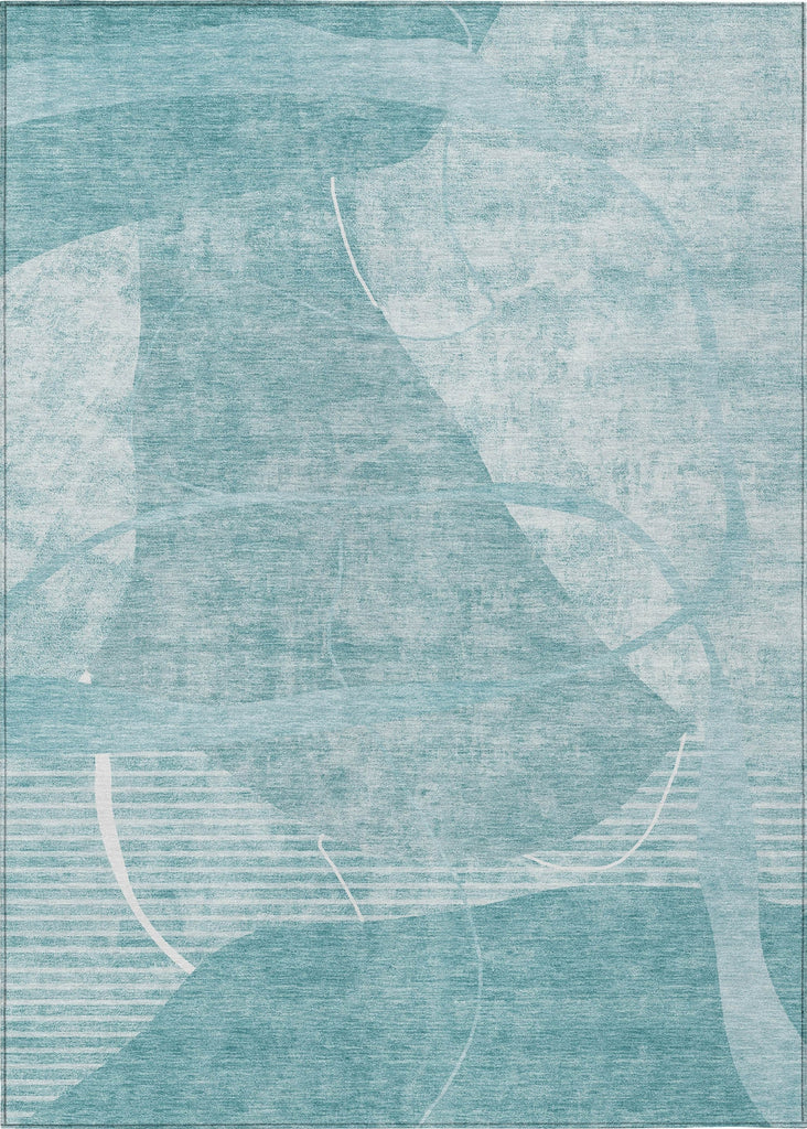 Piper Looms Chantille Modern ACN805 Turquoise Machine Washable Area Rug main image