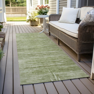 Piper Looms Chantille Modern ACN806 Aloe Machine Washable Area Rug Runner Outdoor Lifestyle Image Feature
