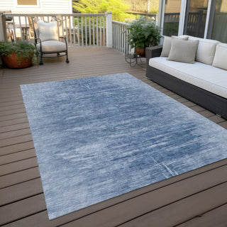 Piper Looms Chantille Modern ACN806 Blue Machine Washable Area Rug Outdoor Lifestyle Image Feature
