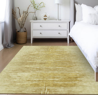 Piper Looms Chantille Modern ACN806 Gold Machine Washable Area Rug Lifestyle Image Feature