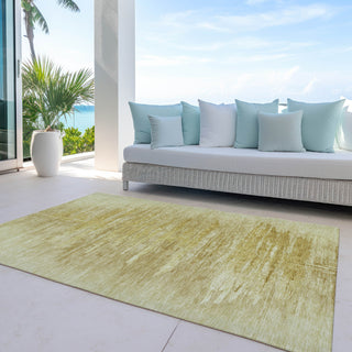Piper Looms Chantille Modern ACN806 Gold Machine Washable Area Rug Outdoor Lifestyle Image Feature