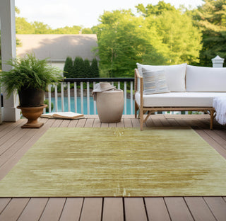 Piper Looms Chantille Modern ACN806 Gold Machine Washable Area Rug Outdoor Lifestyle Image Feature