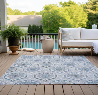 Piper Looms Chantille Medallions ACN808 Blue Machine Washable Area Rug Outdoor Lifestyle Image Feature