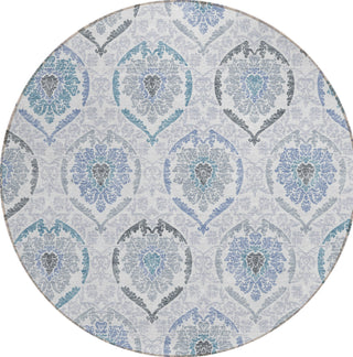 Piper Looms Chantille Medallions ACN808 Blue Machine Washable Area Rug Round Main Image