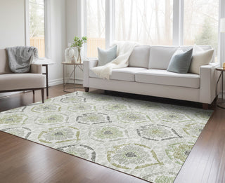 Piper Looms Chantille Medallions ACN808 Green Machine Washable Area Rug Lifestyle Image Feature