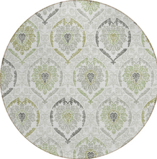 Piper Looms Chantille Medallions ACN808 Green Machine Washable Area Rug Round Main Image
