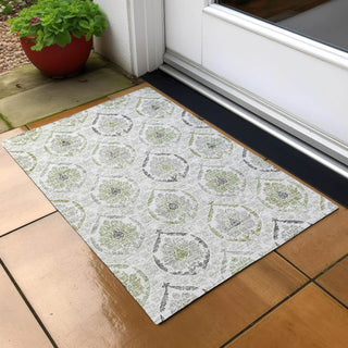 Piper Looms Chantille Medallions ACN808 Green Machine Washable Area Rug Scatter Outdoor Lifestyle Image Feature
