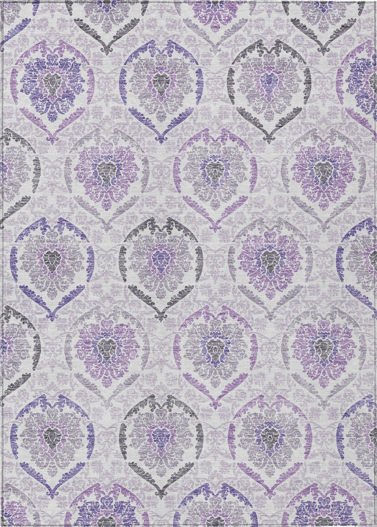 Piper Looms Chantille Medallions ACN808 Purple Machine Washable Area Rug main image