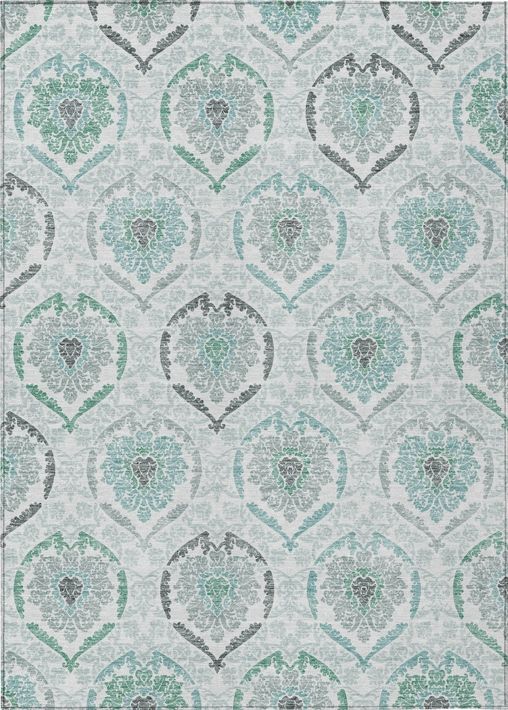 Piper Looms Chantille Medallions ACN808 Teal Machine Washable Area Rug main image