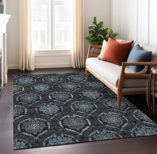 Piper Looms Chantille Medallions ACN809 Blue Machine Washable Area Rug Lifestyle Image Feature