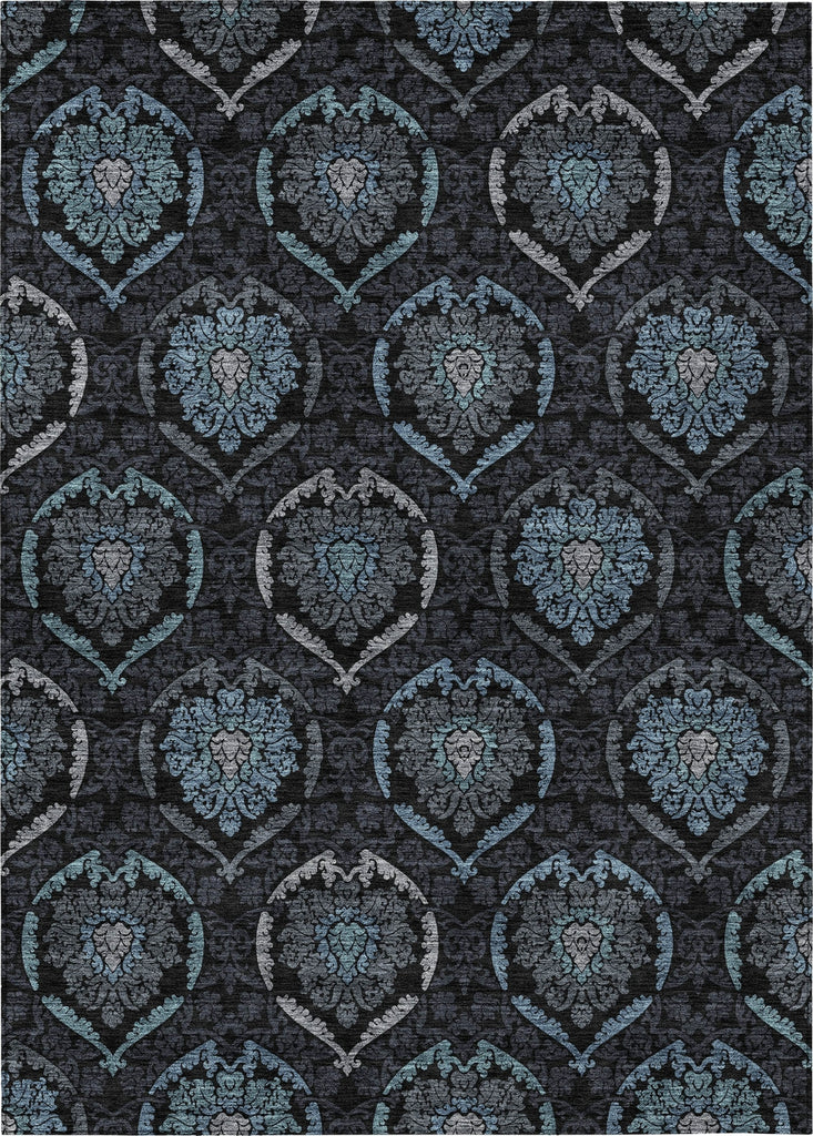 Piper Looms Chantille Medallions ACN809 Blue Machine Washable Area Rug main image