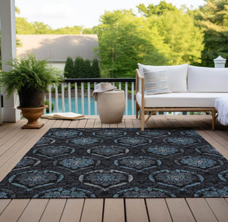 Piper Looms Chantille Medallions ACN809 Blue Machine Washable Area Rug Outdoor Lifestyle Image Feature