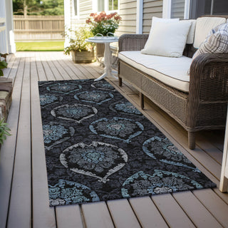 Piper Looms Chantille Medallions ACN809 Blue Machine Washable Area Rug Runner Outdoor Lifestyle Image Feature