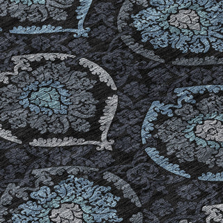 Piper Looms Chantille Medallions ACN809 Blue Machine Washable Area Rug Swatch Image