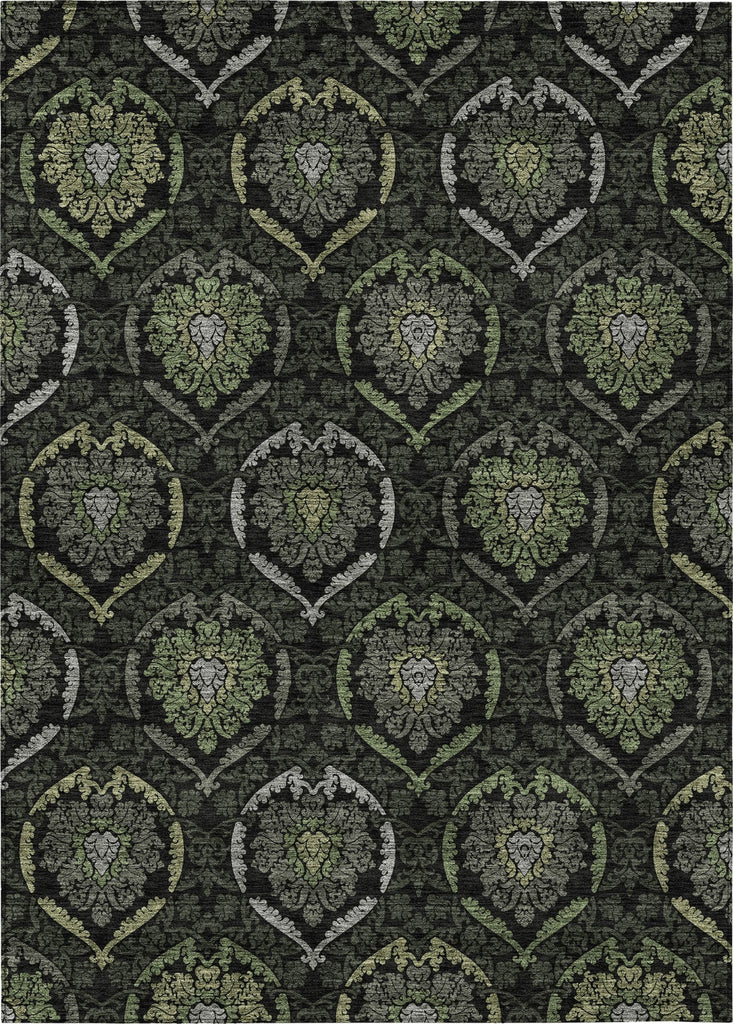 Piper Looms Chantille Medallions ACN809 Green Machine Washable Area Rug main image