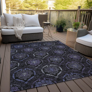 Piper Looms Chantille Medallions ACN809 Purple Machine Washable Area Rug Outdoor Lifestyle Image Feature