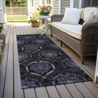 Piper Looms Chantille Medallions ACN809 Purple Machine Washable Area Rug Runner Outdoor Lifestyle Image Feature