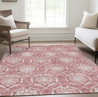 Piper Looms Chantille Medallions ACN810 Pink Machine Washable Area Rug Lifestyle Image Feature