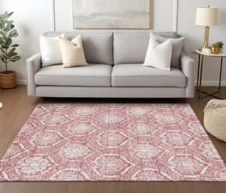Piper Looms Chantille Medallions ACN810 Pink Machine Washable Area Rug Lifestyle Image Feature