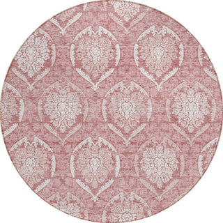 Piper Looms Chantille Medallions ACN810 Pink Machine Washable Area Rug Round Main Image