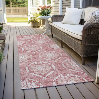 Piper Looms Chantille Medallions ACN810 Pink Machine Washable Area Rug Runner Outdoor Lifestyle Image Feature