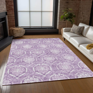 Piper Looms Chantille Medallions ACN810 Plum Machine Washable Area Rug Lifestyle Image Feature