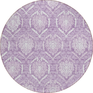 Piper Looms Chantille Medallions ACN810 Plum Machine Washable Area Rug Round Main Image