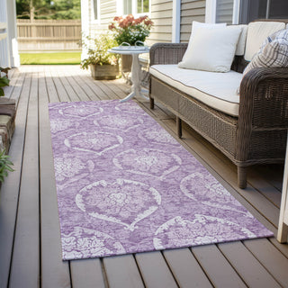 Piper Looms Chantille Medallions ACN810 Plum Machine Washable Area Rug Runner Outdoor Lifestyle Image Feature