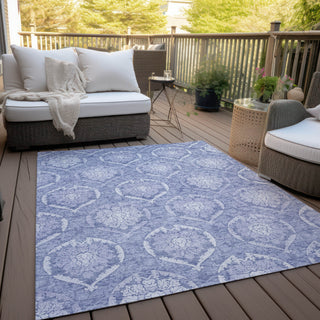 Piper Looms Chantille Medallions ACN810 Sky Machine Washable Area Rug Outdoor Lifestyle Image Feature