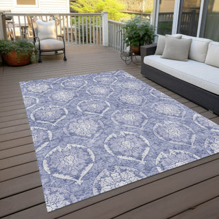 Piper Looms Chantille Medallions ACN810 Sky Machine Washable Area Rug Outdoor Lifestyle Image Feature