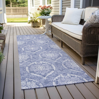 Piper Looms Chantille Medallions ACN810 Sky Machine Washable Area Rug Runner Outdoor Lifestyle Image Feature